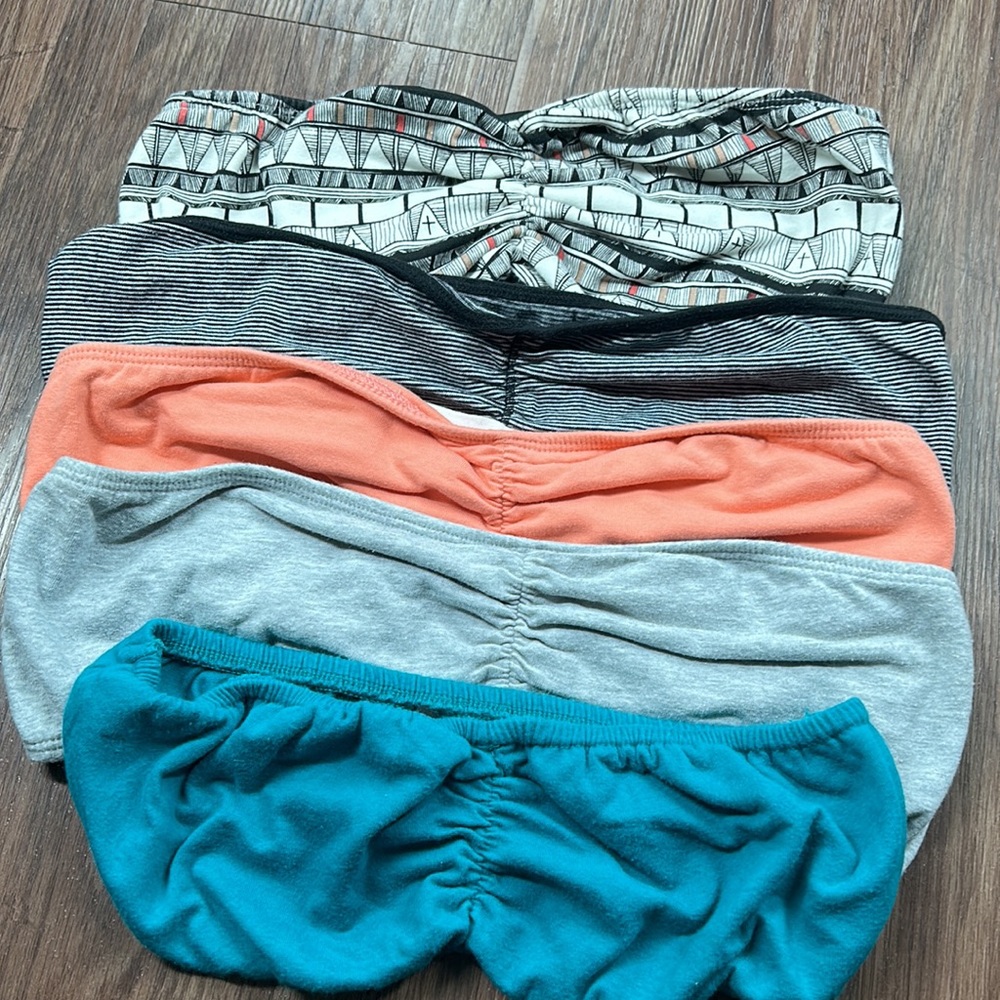 5 Bandeau Strapless Bralette Tube Top LOT Size Medium Forever 21 Cotton Spandex